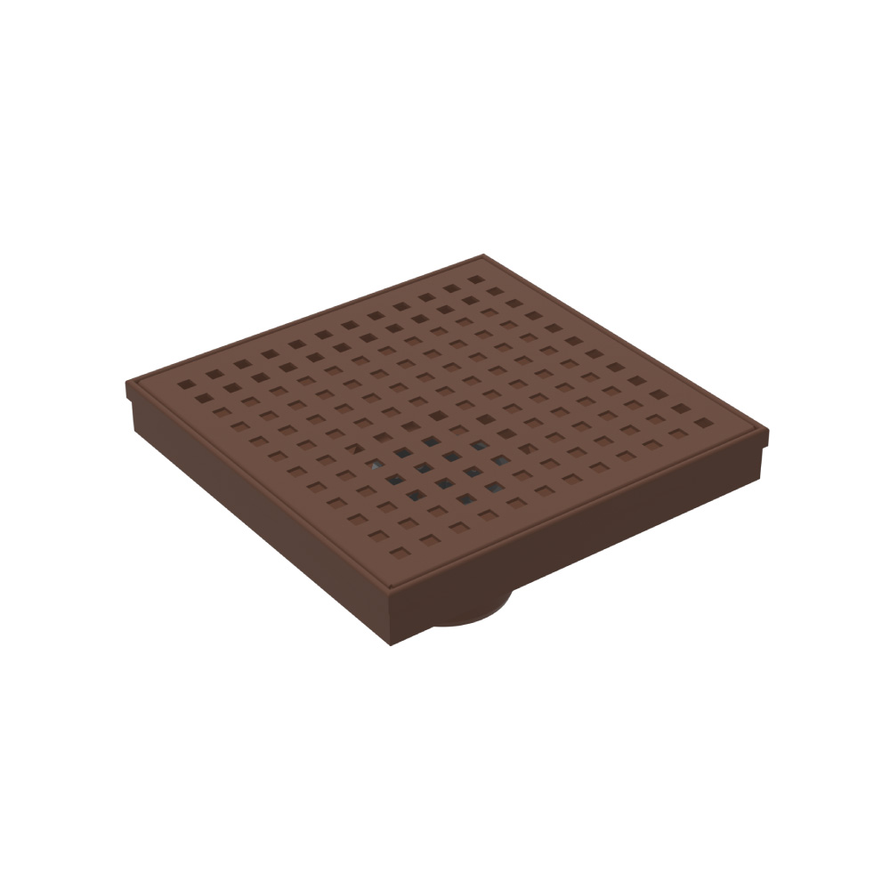 6" Decorative Floor Drain with 2" Outlet | Vortex Brown