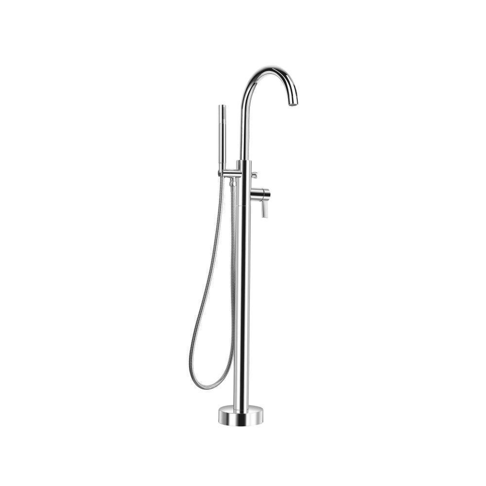 Freestanding Floor Mount Bathtub / Tub Filler With Hand Shower | Chrome