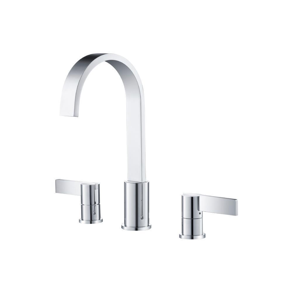 Three Hole 8" Widespread Two Handle Bathroom Faucet | Chrome