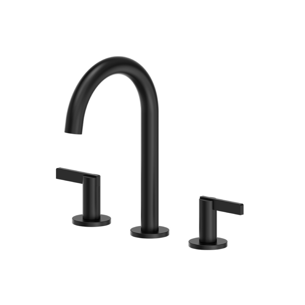 Three Hole 8" Widespread Two Handle Bathroom Faucet | Matte Black