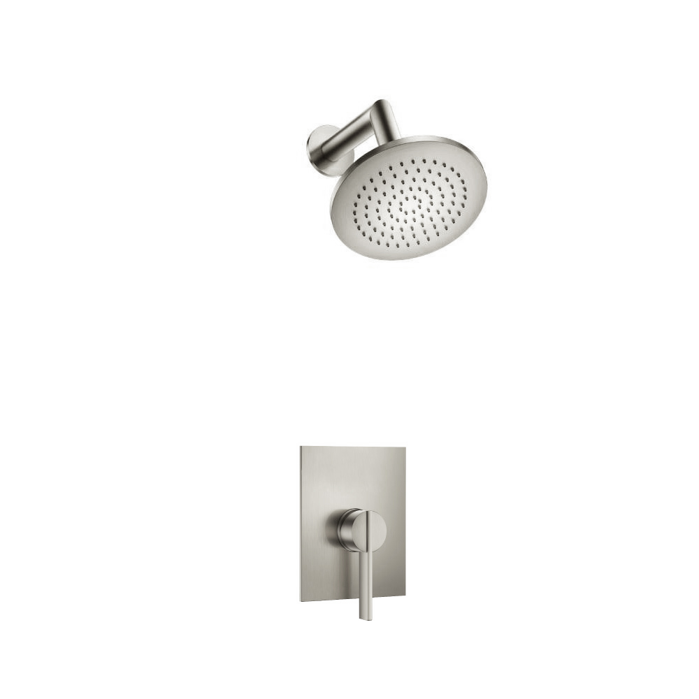 Single Output Shower Set With Brass Shower Head & Arm | Brushed Nickel PVD