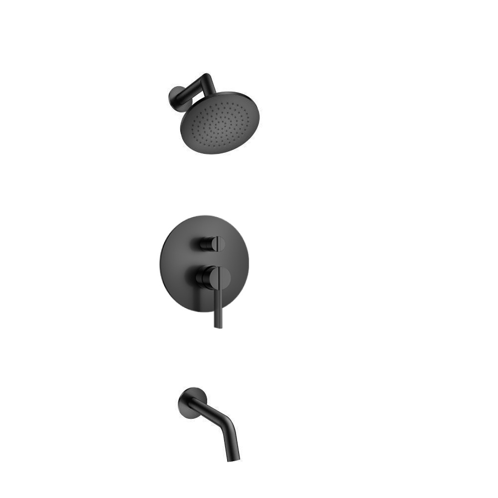 Two Output Shower Set With Shower Head And Tub Spout | Matte Black