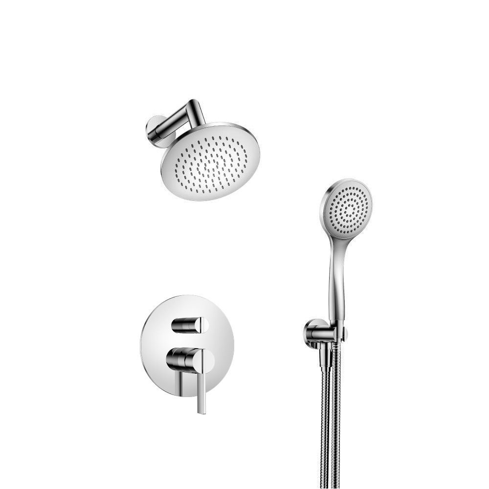 Two Output Shower Set With Shower Head And Hand Held | Chrome