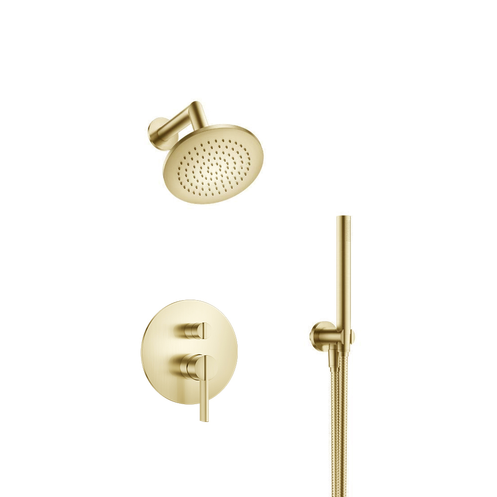 Two Output Shower Set With Shower Head And Hand Held | Satin Brass PVD