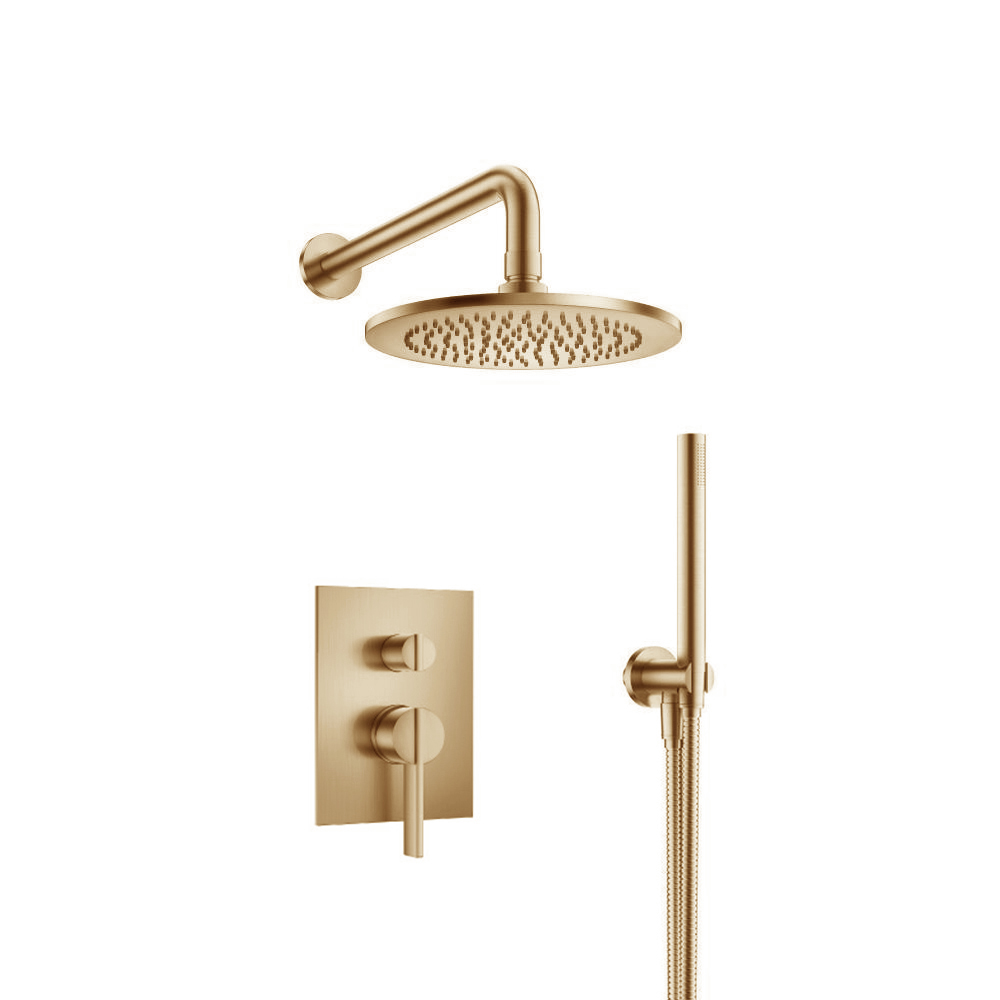 Two Output Shower Set With Shower Head And Hand Held | Brushed Bronze PVD