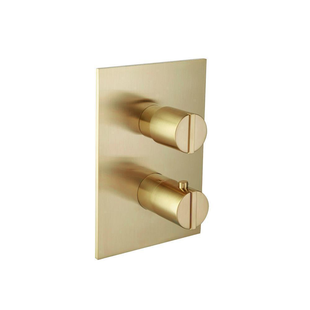 3/4" Thermostatic Valve & Trim - 3 Way Diverter - 3 Outputs | Satin Brass PVD
