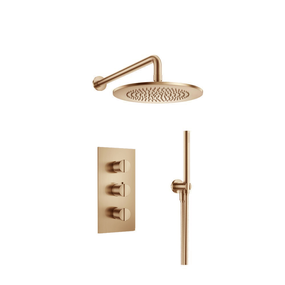 Two Output Shower Set With Shower Head And Hand Held | Brushed Bronze PVD