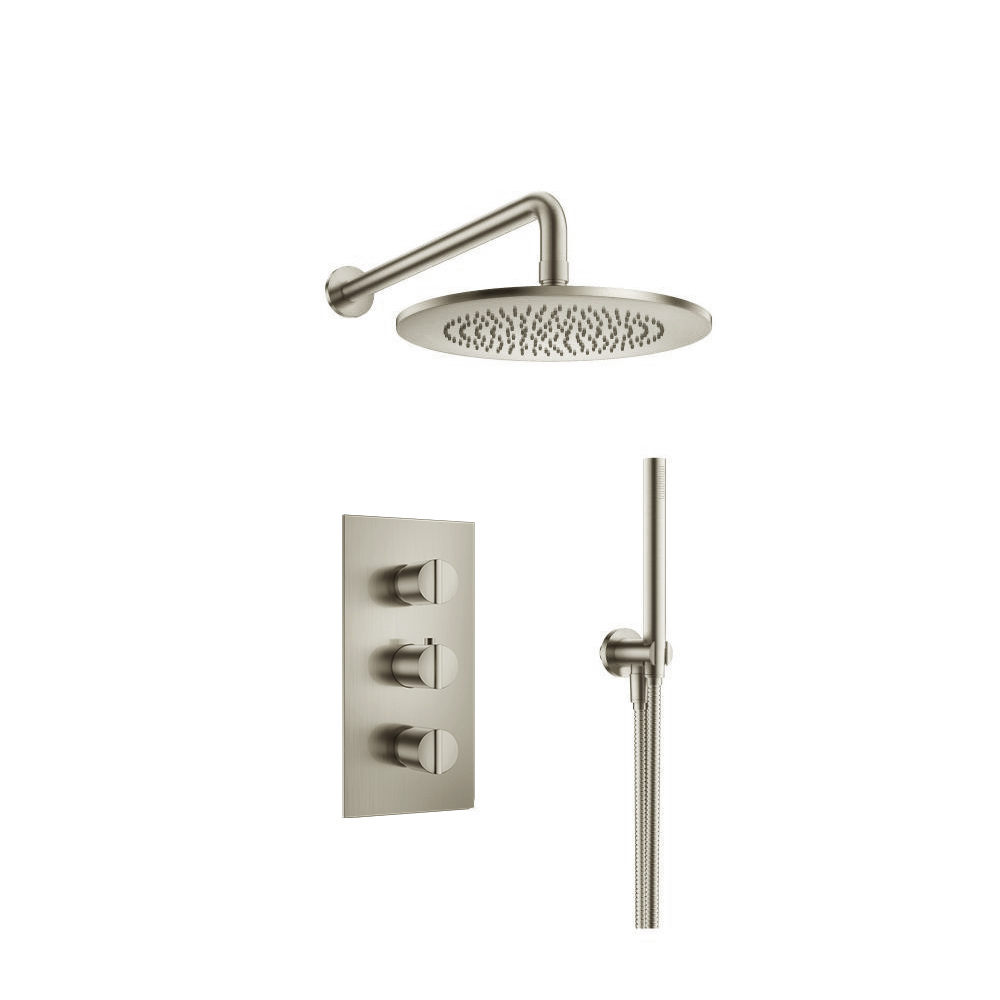 Two Output Shower Set With Shower Head And Hand Held | Brushed Nickel PVD