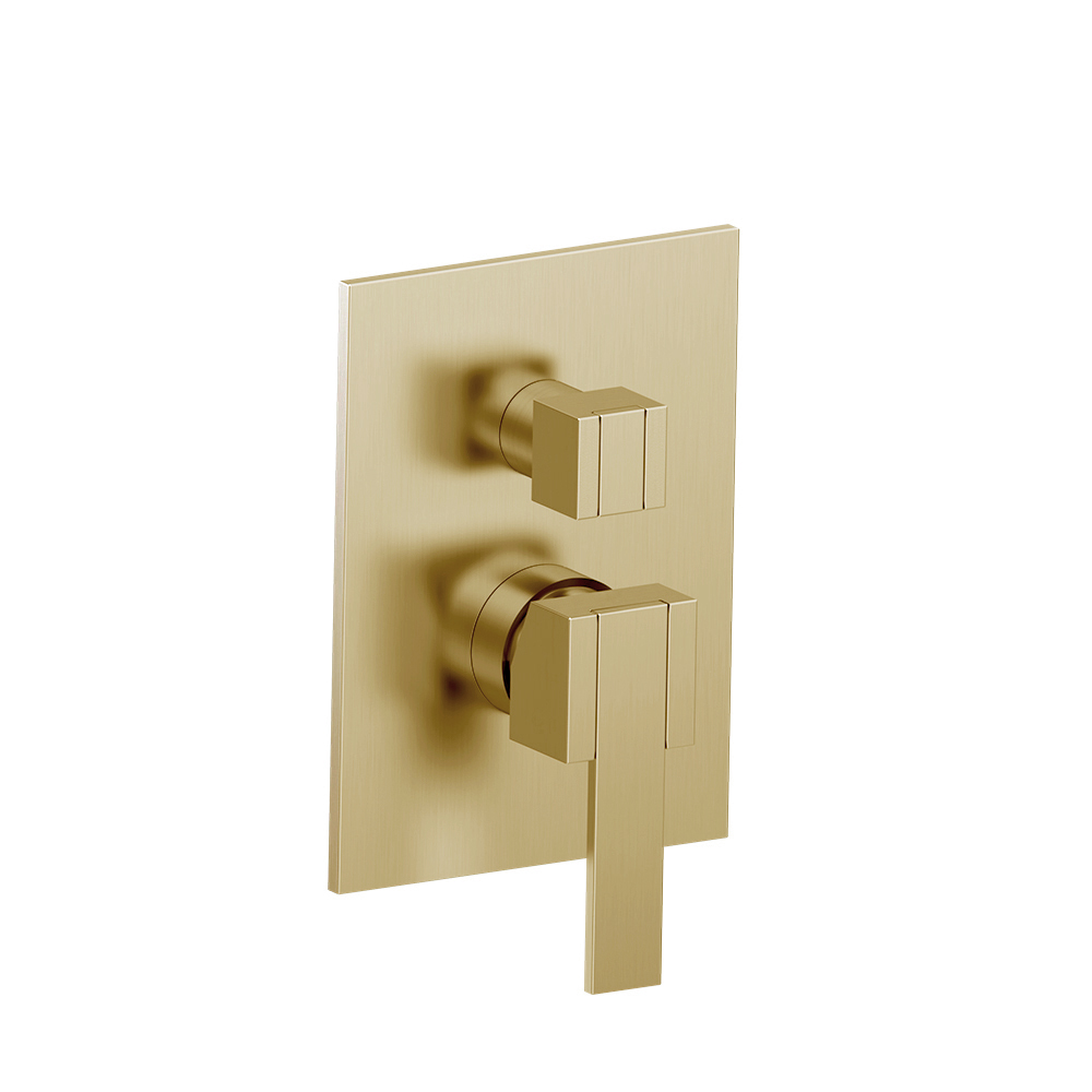 Tub / Shower Trim With Pressure Balance Valve - 2-Output | Satin Brass PVD