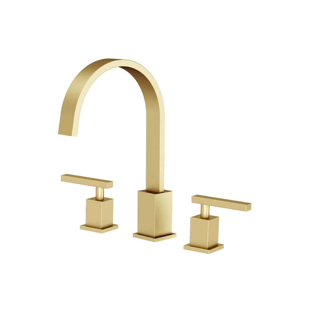 3 Hole Deck Mount Roman Tub Faucet | Satin Brass PVD