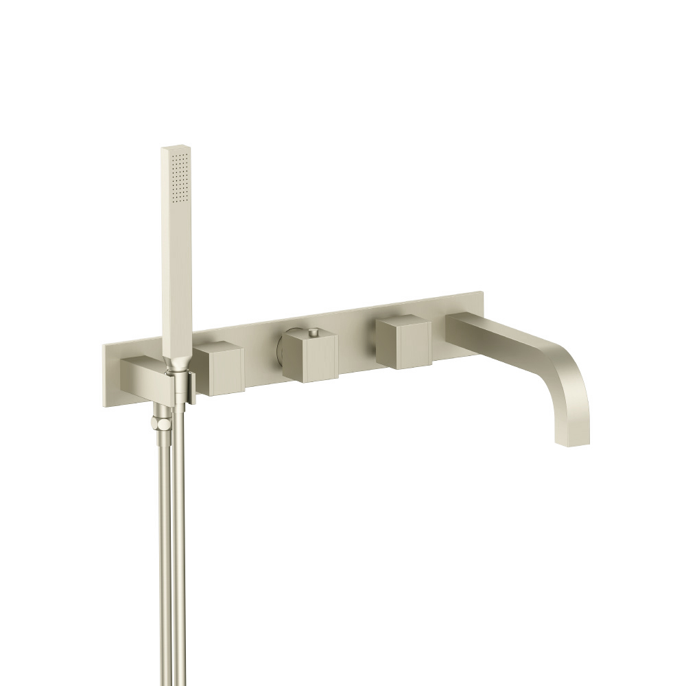 Wall Mount Tub Filler With Hand Shower | Brushed Nickel PVD