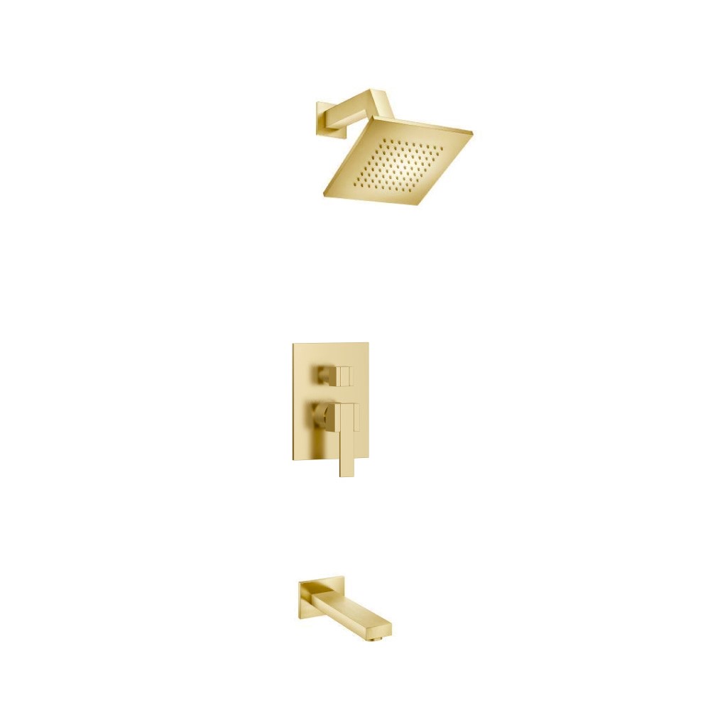 Two Output Shower Set With Shower Head And Tub Spout | Satin Brass PVD