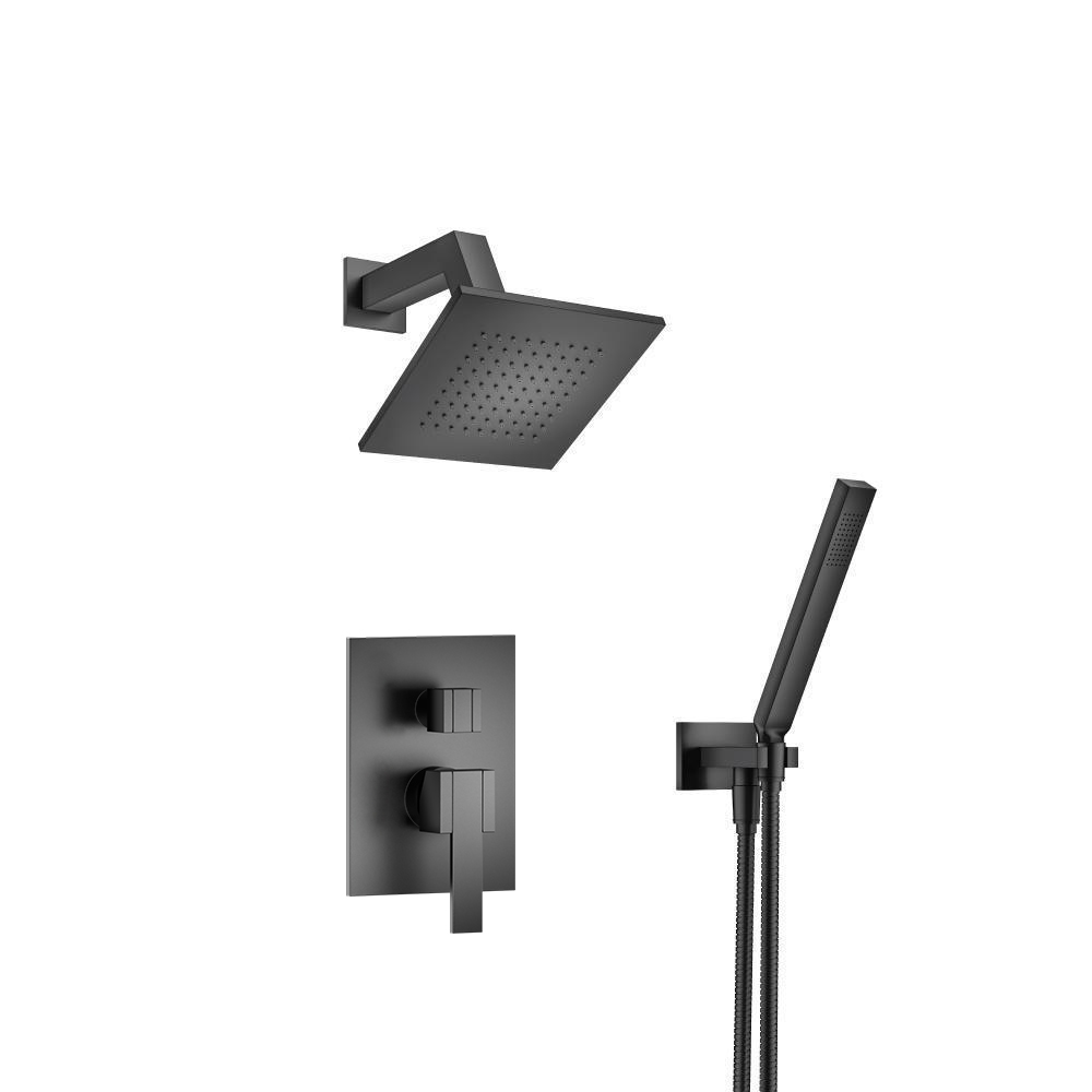 Two Output Shower Set With Shower Head And Hand Held | Matte Black