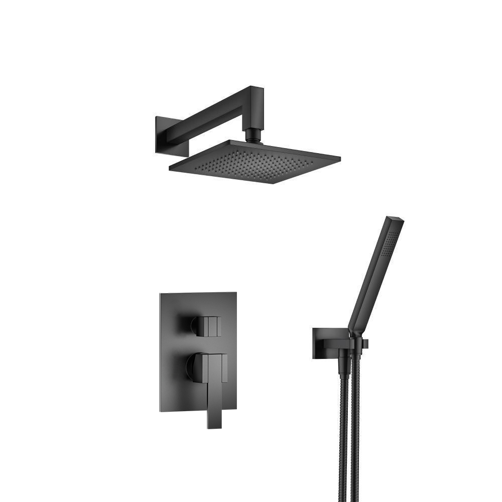 Two Output Shower Set With Shower Head And Hand Held | Matte Black
