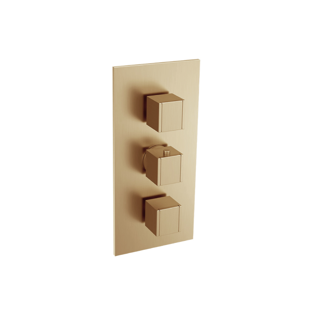 3/4" Thermostatic Valve and Trim - 2 Outputs | Brushed Bronze PVD