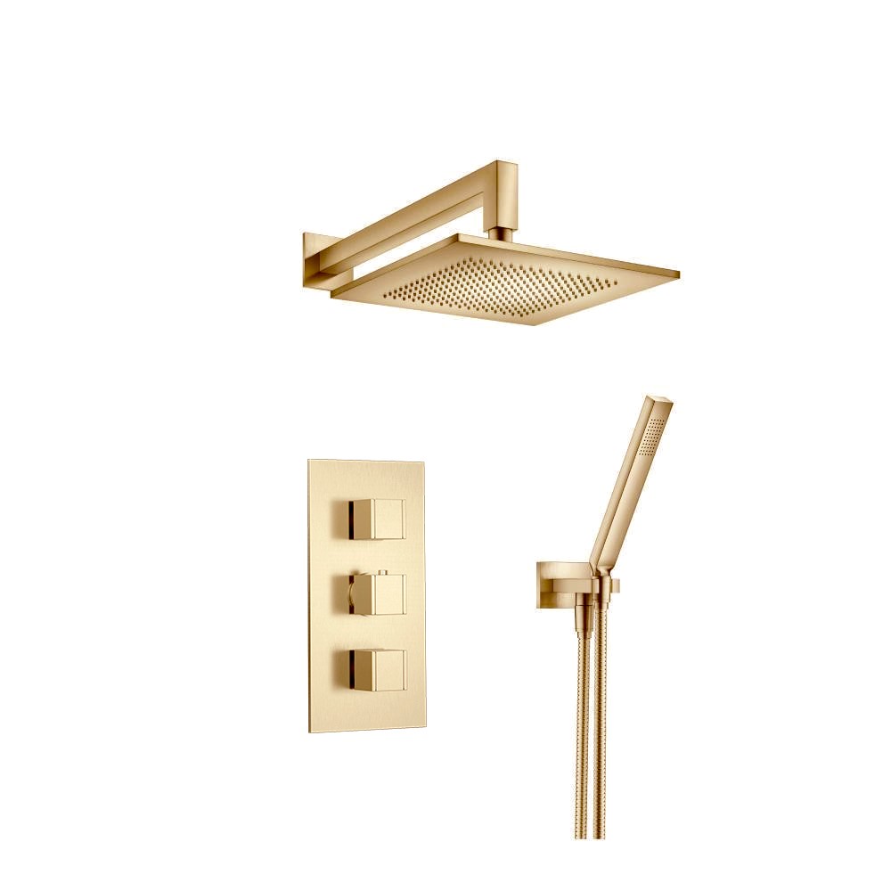 Two Output Shower Set With Shower Head And Hand Held | Brushed Bronze PVD