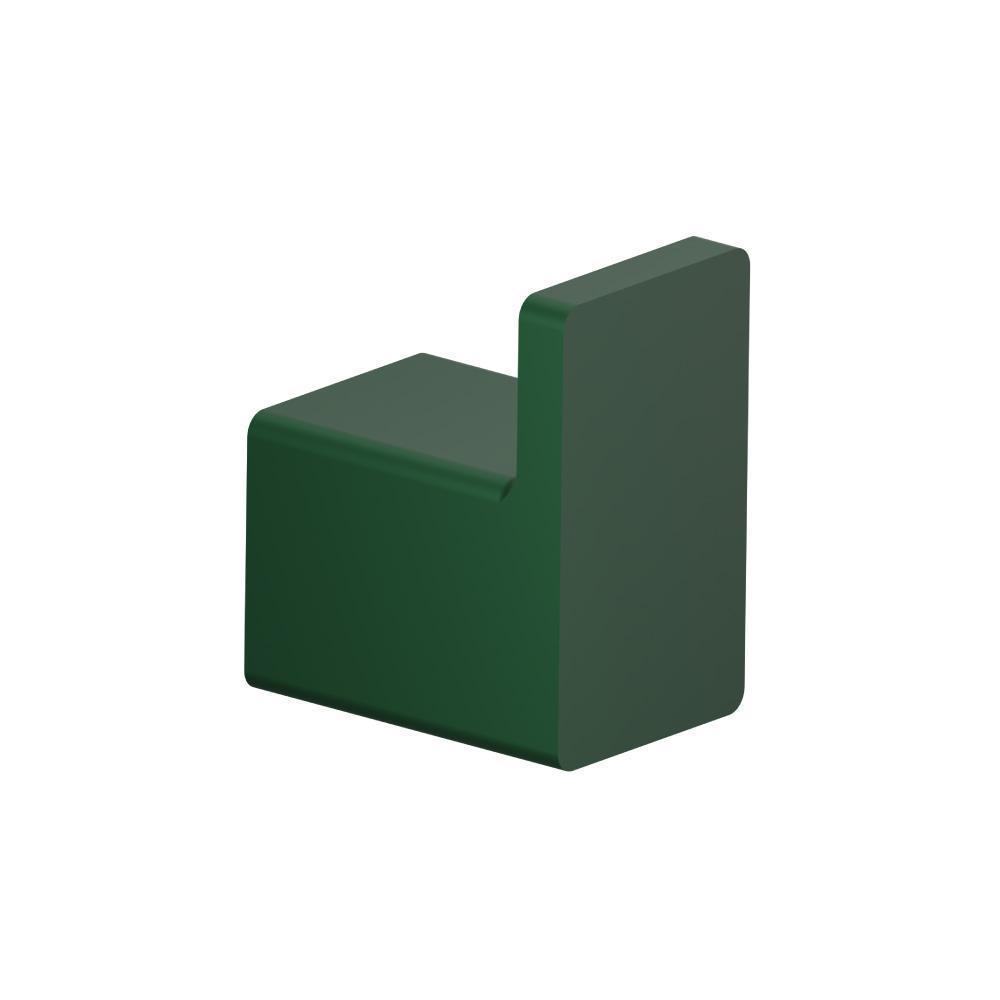 Brass Bathroom Towel / Robe Hook | Leaf Green