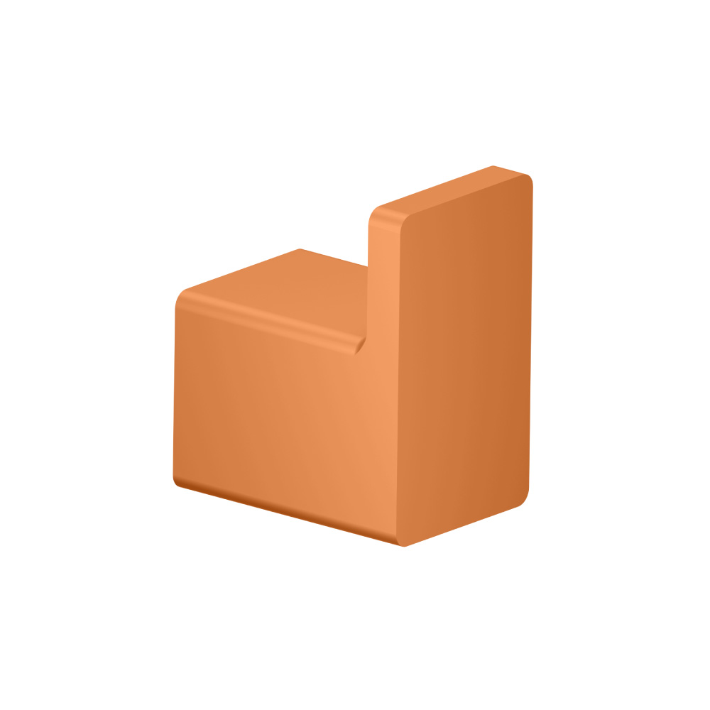 Brass Bathroom Towel / Robe Hook | Terracotta Orange