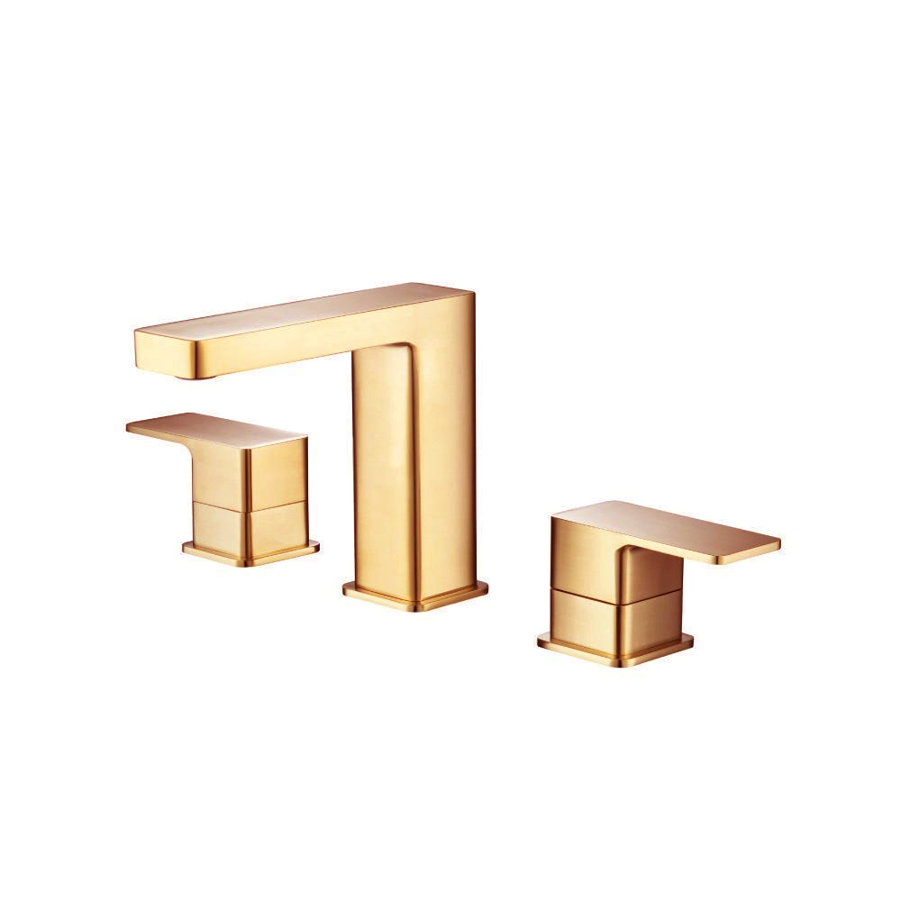 Three Hole 8" Widespread Two Handle Bathroom Faucet | Brushed Bronze PVD