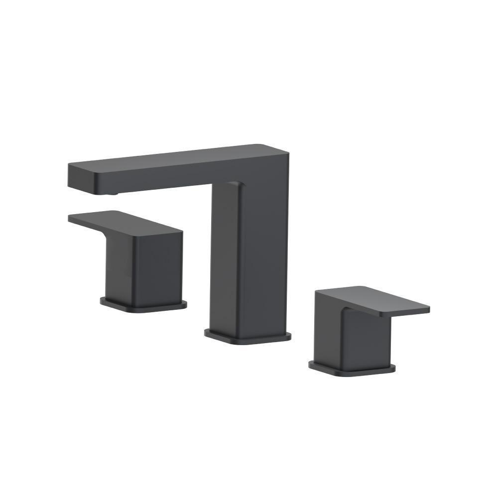 Three Hole 8" Widespread Two Handle Bathroom Faucet | Rock Grey