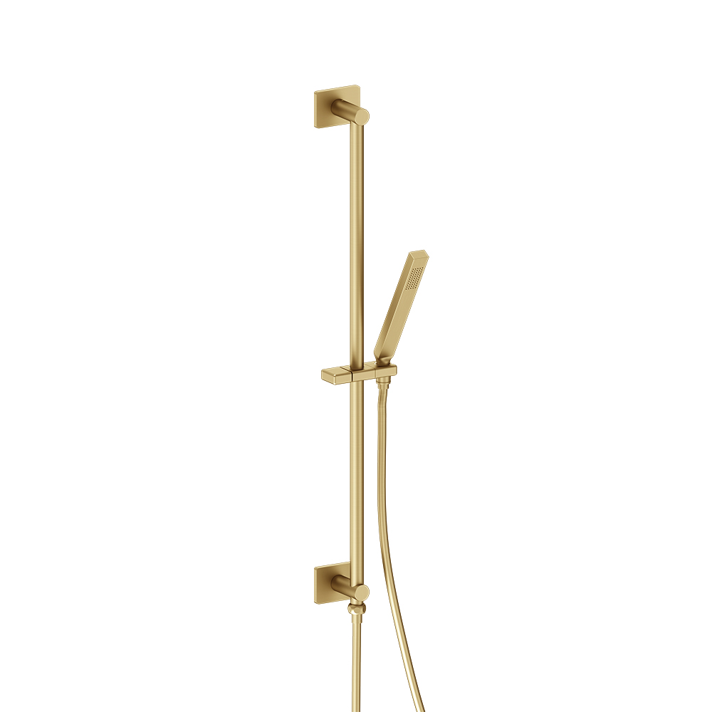 Hand Shower Set with Slide Bar, Integrated Elbow & Hose | Satin Brass PVD