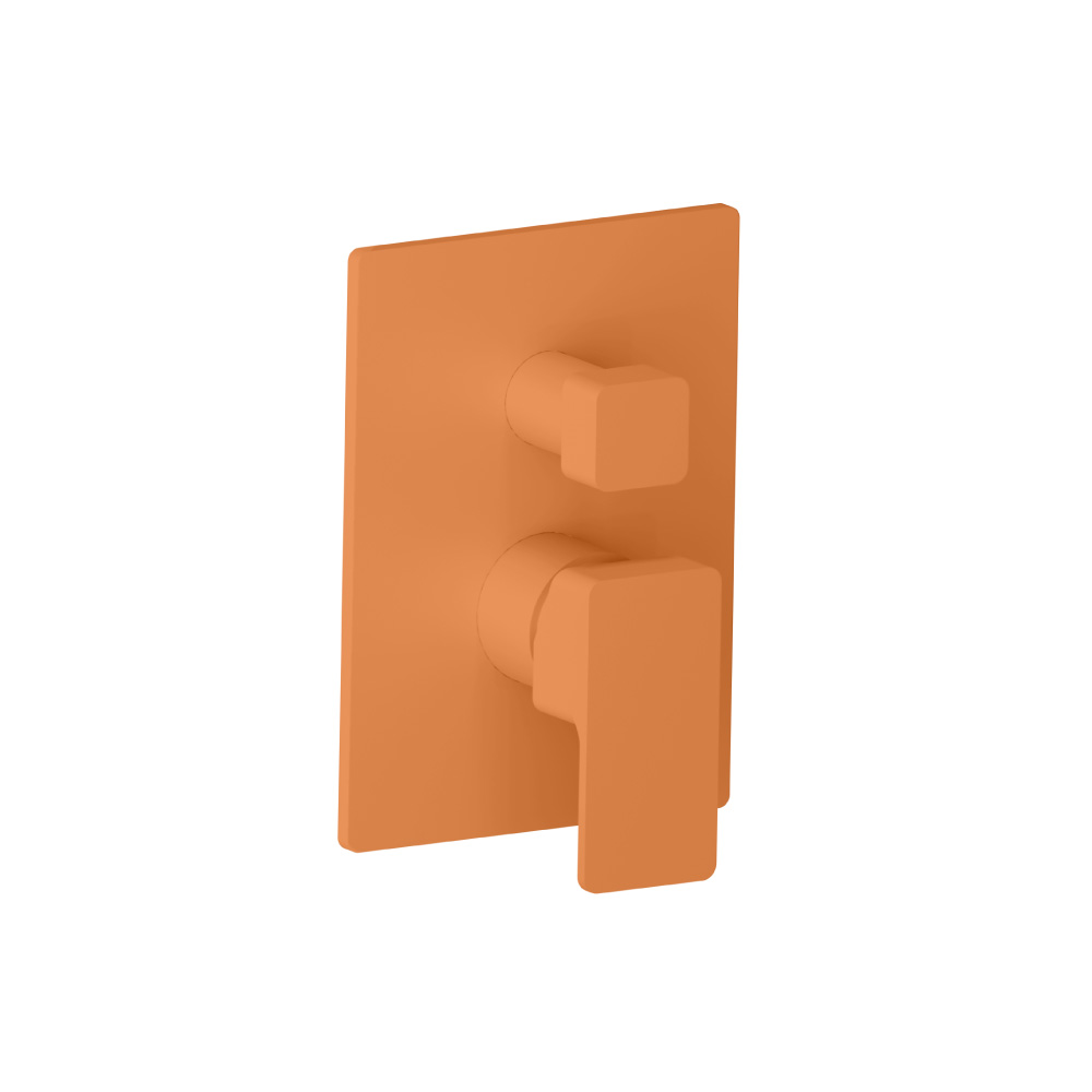 Tub / Shower Trim With Pressure Balance Valve - 2-Output | Terracotta Orange