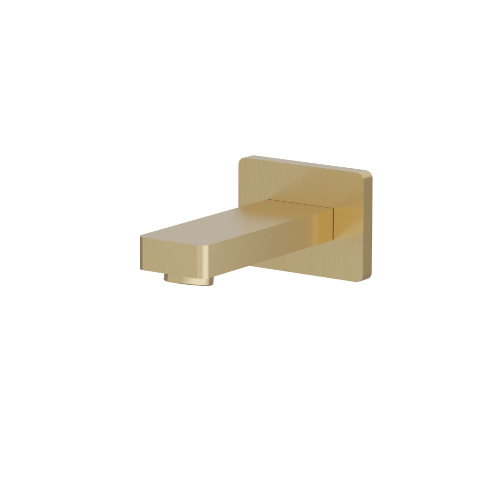 Wall Mount Non Diverting Short Tub Spout - Foot Washer | Satin Brass PVD