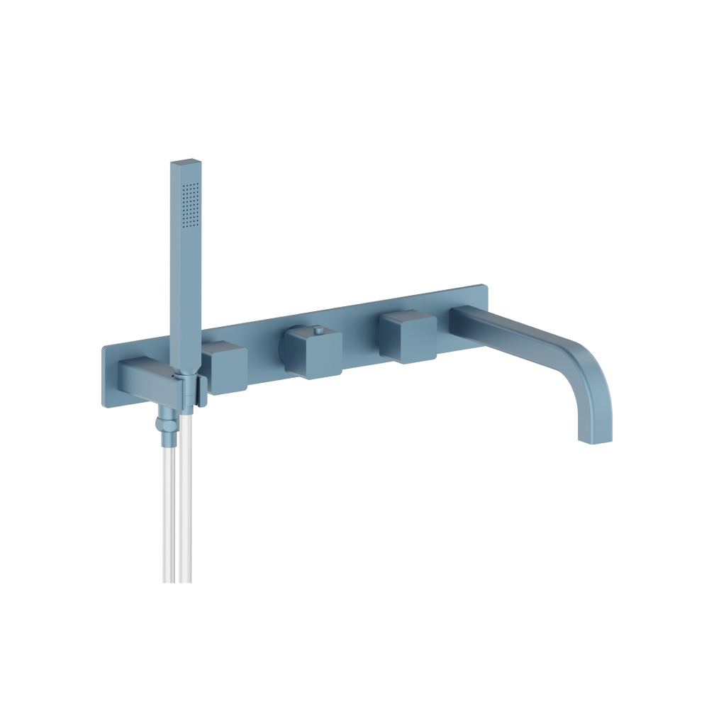 Trim For Wall Mount Tub Filler With Hand Shower | Blue Platinum