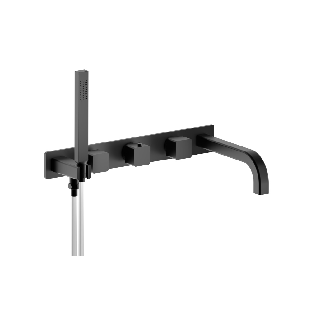 Trim For Wall Mount Tub Filler With Hand Shower | Gloss Black