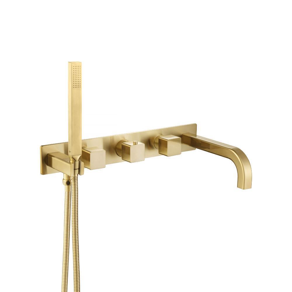 Trim For Wall Mount Tub Filler With Hand Shower | Satin Brass PVD