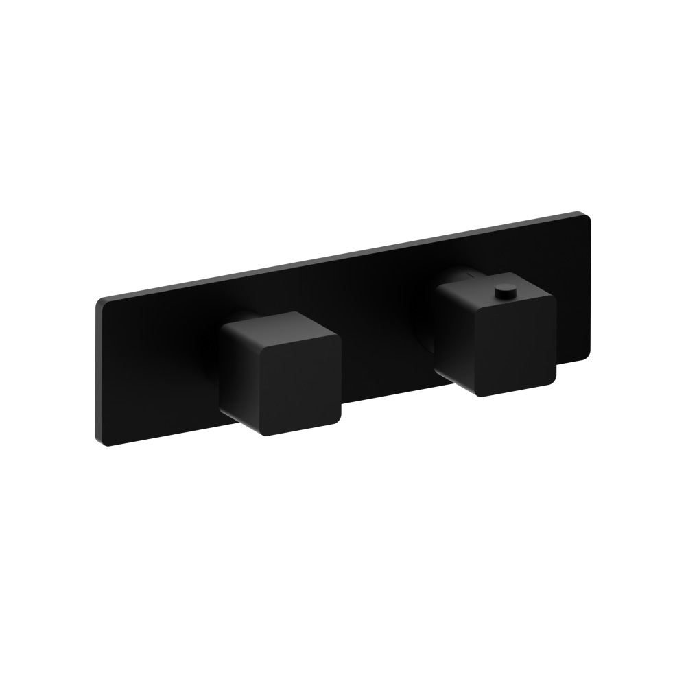 3/4" Horizontal Thermostatic Shower Valve % Trim - 1 Ouptut | Matte Black