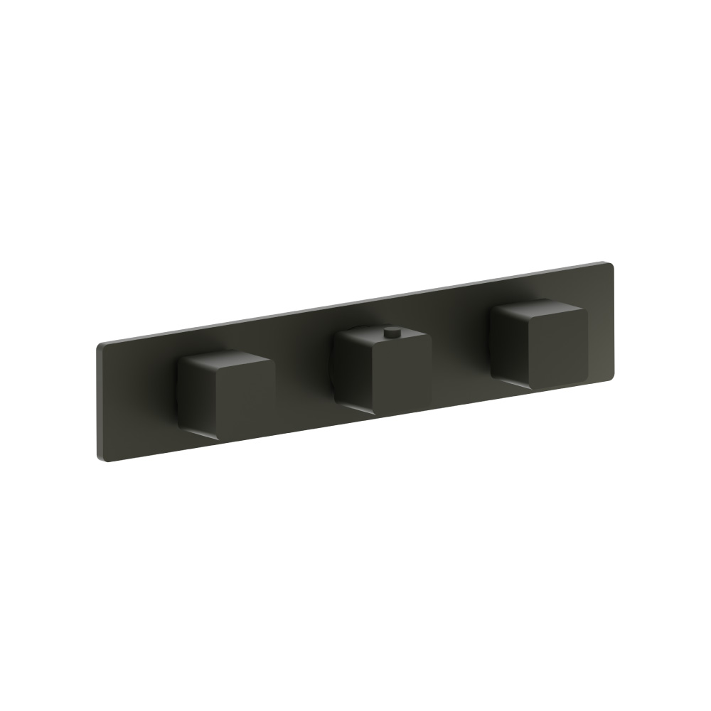 Trim For Horizontal Thermostatic Valve with 2 Volume Controls | Dark Green
