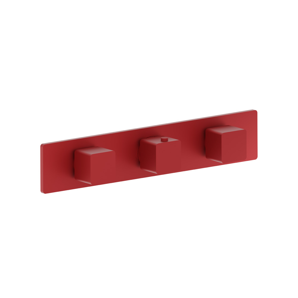 Trim For Horizontal Thermostatic Valve with 2 Volume Controls | Deep Red