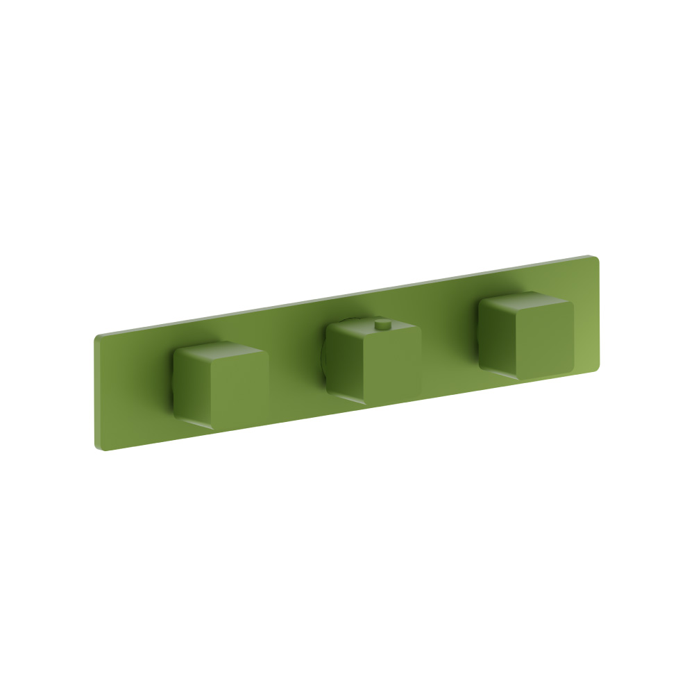 Trim For Horizontal Thermostatic Valve with 2 Volume Controls | Flusso Green