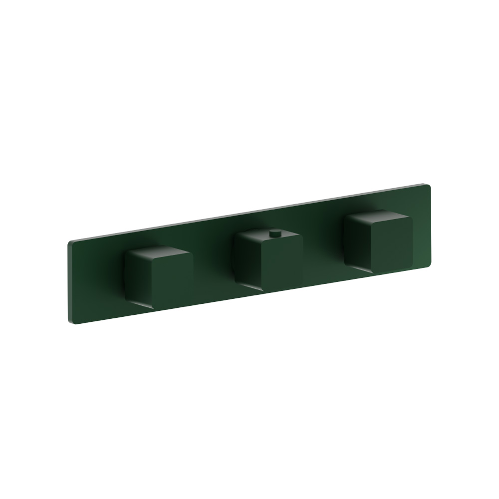 Trim For Horizontal Thermostatic Valve with 2 Volume Controls | Leaf Green