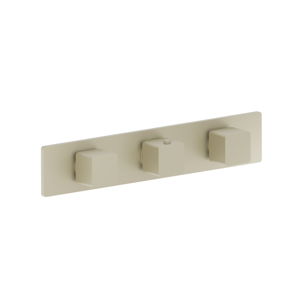 Trim For Horizontal Thermostatic Valve with 2 Volume Controls | Light Tan