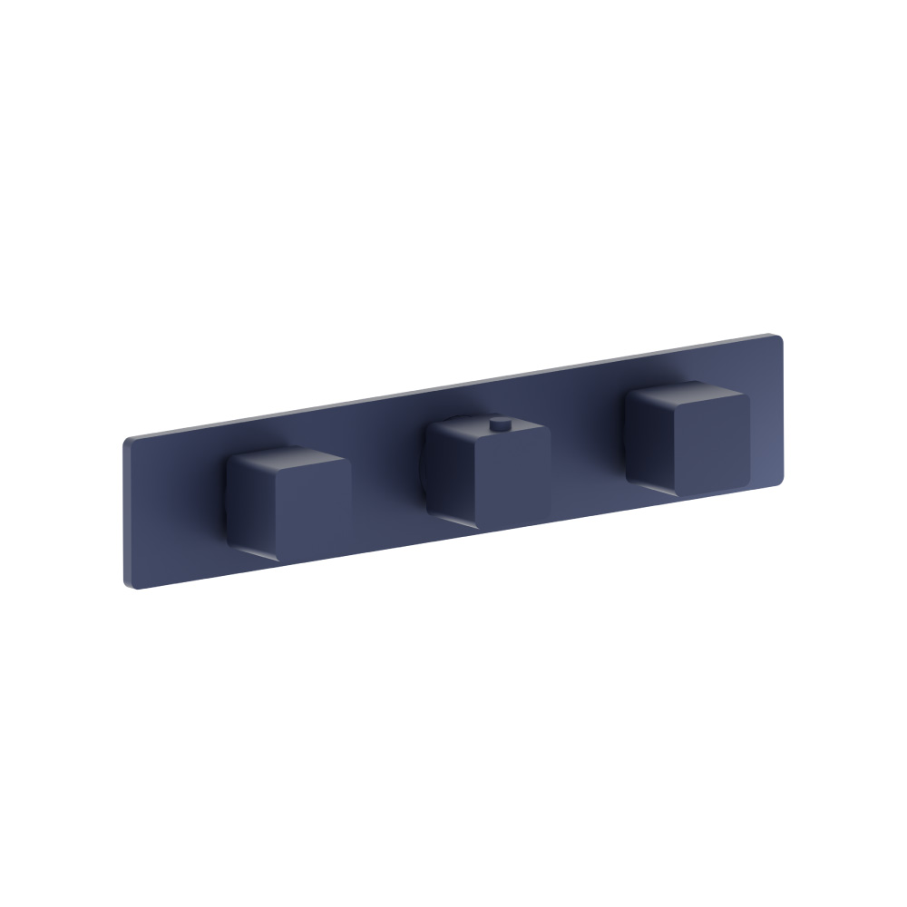 Trim For Horizontal Thermostatic Valve with 2 Volume Controls | Navy Blue