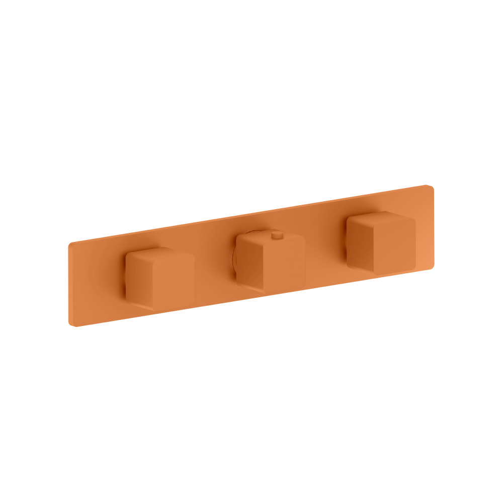 3/4" Horizontal Thermostatic Valve with 2 Volume Controls &  Trim | Terracotta Orange