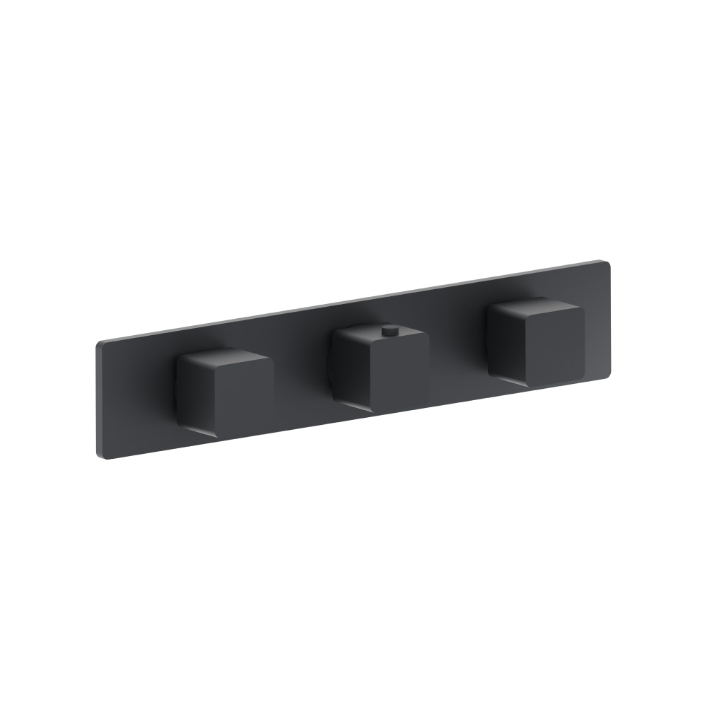 Trim For Horizontal Thermostatic Valve with 2 Volume Controls | Rock Grey