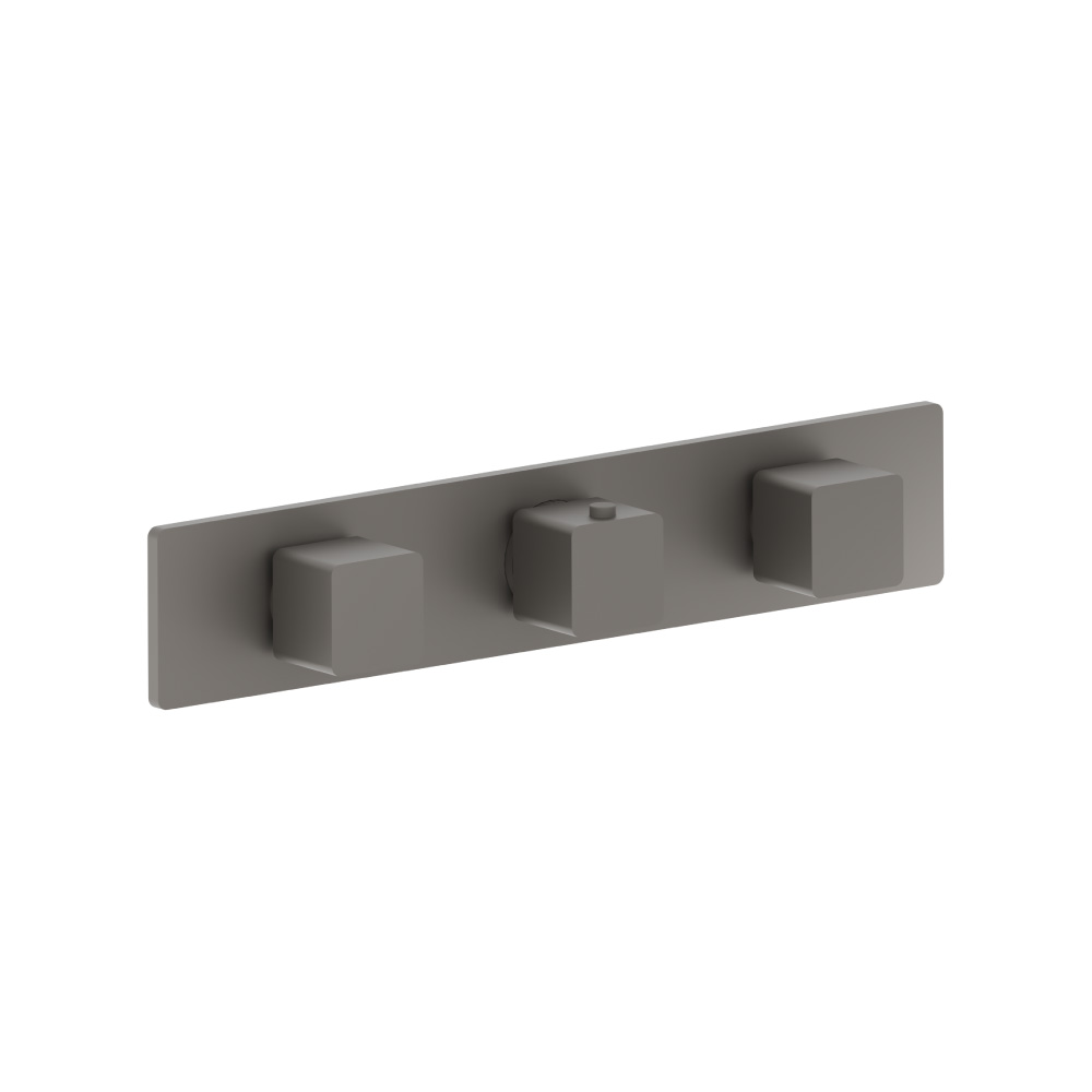 Trim For Horizontal Thermostatic Valve with 2 Volume Controls | Steel Grey