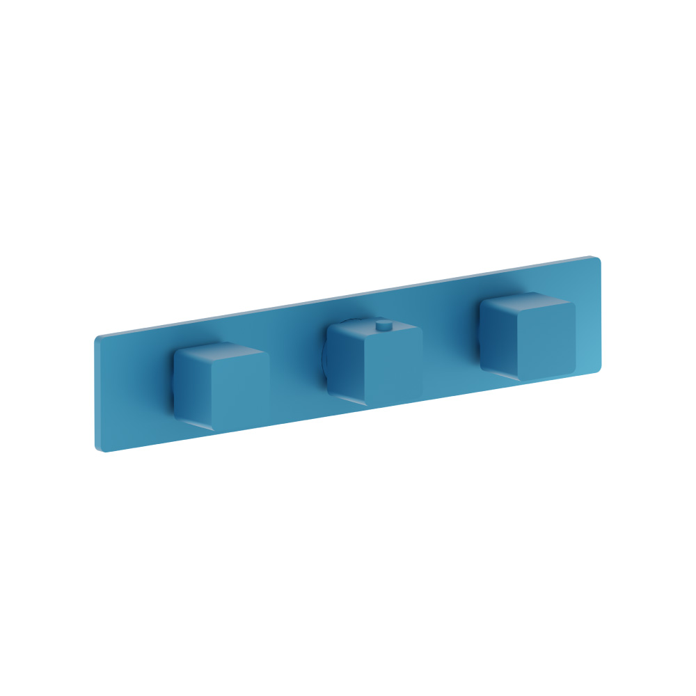Trim For Horizontal Thermostatic Valve with 2 Volume Controls | Sky Blue