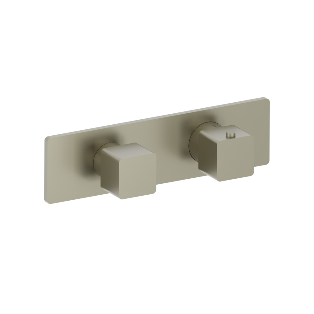 3/4" Horizontal Thermostatic Shower Valve & Trim - 2 Output | Light Verde
