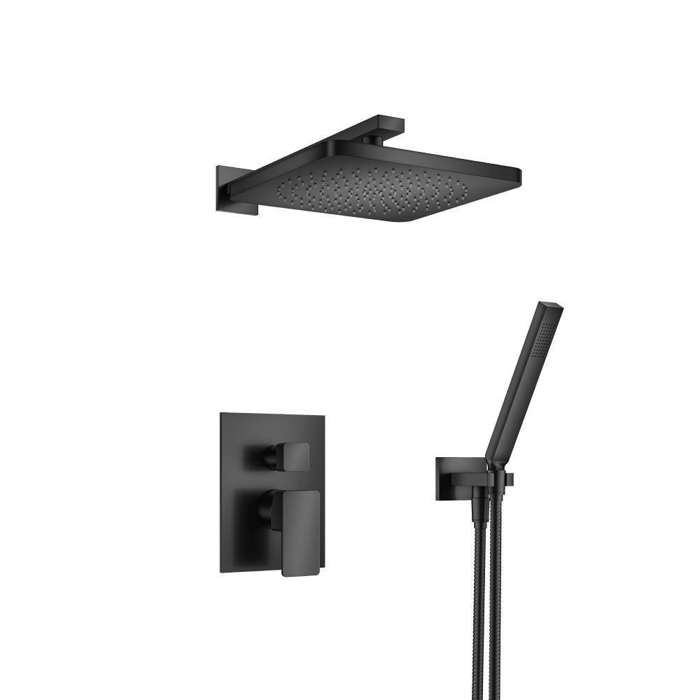 Two Output Shower Set With Shower Head And Hand Held | Matte Black
