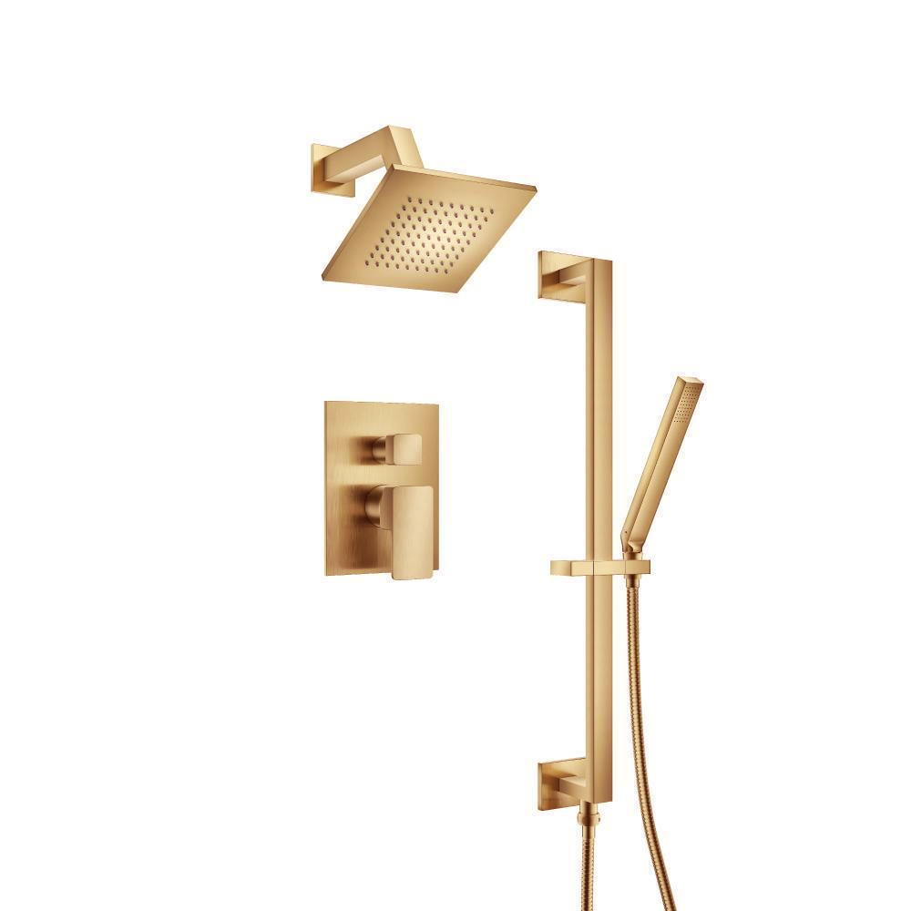 Two Output Shower Set With Shower Head, Hand Held And Slide Bar | Brushed Bronze PVD