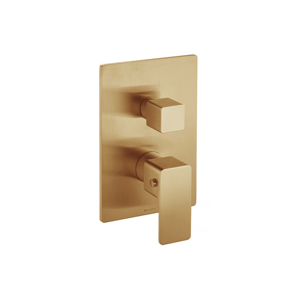 3/4 " Thermostatic Valve & Trim - With 2-Way Diverter - 2 Output | Brushed Bronze PVD
