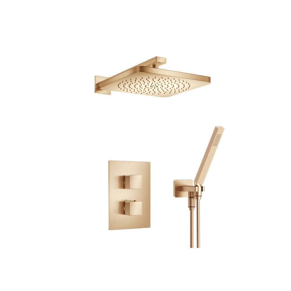 Two Output Shower Set With Shower Head And Hand Held | Brushed Bronze PVD