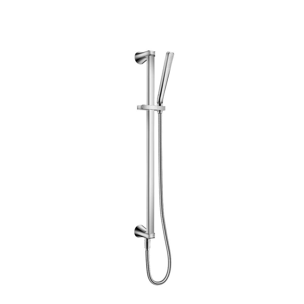 Hand Shower Set with Slide Bar, Integrated Elbow & Hose | Chrome