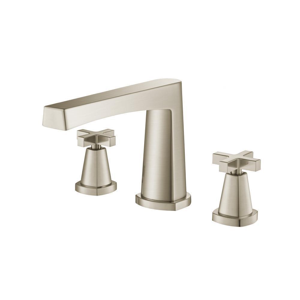 3 Hole Deck Mount Roman Tub Faucet | Brushed Nickel PVD