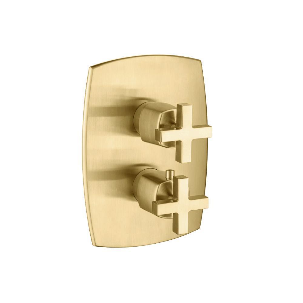 3/4 " Thermostatic Valve & Trim - With 2-Way Diverter - 2 Output | Satin Brass PVD