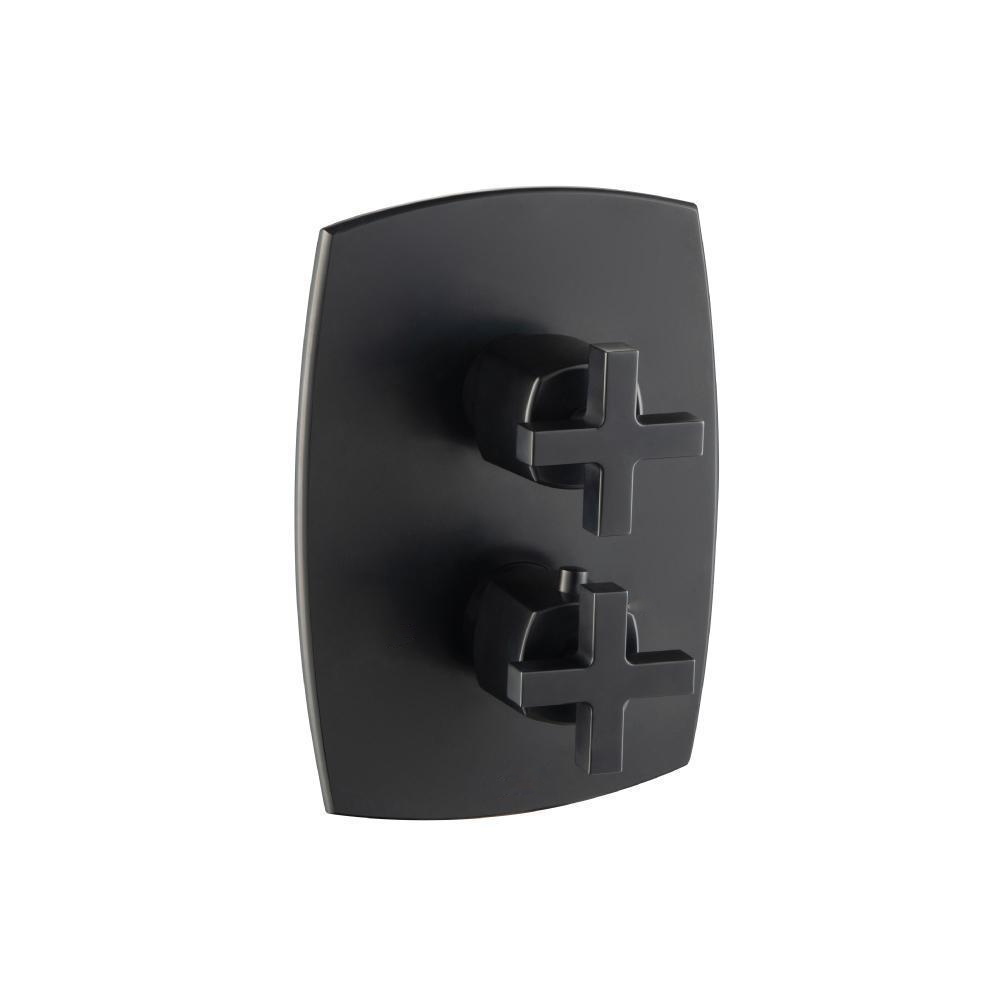 3/4" Thermostatic Valve & Trim - 3 Way Diverter - 3 Outputs | Matte Black